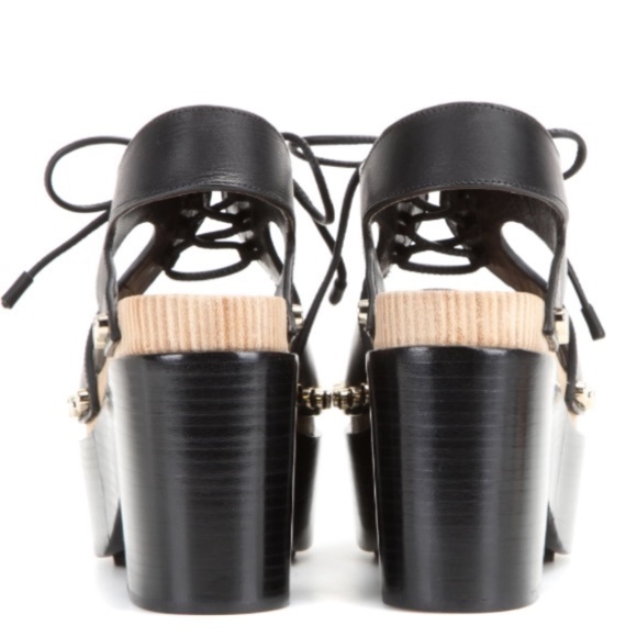 BALENCIAGA LEATHER PLATFORM SANDALS SZ 6 - Picture 6 of 8
